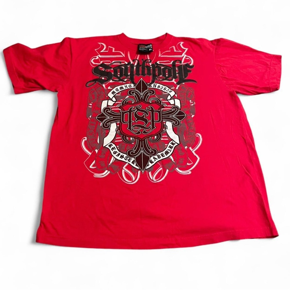 Men’s Vintage Southpole Big Graphic Red/Black Short Sleeve Shirt Size XL